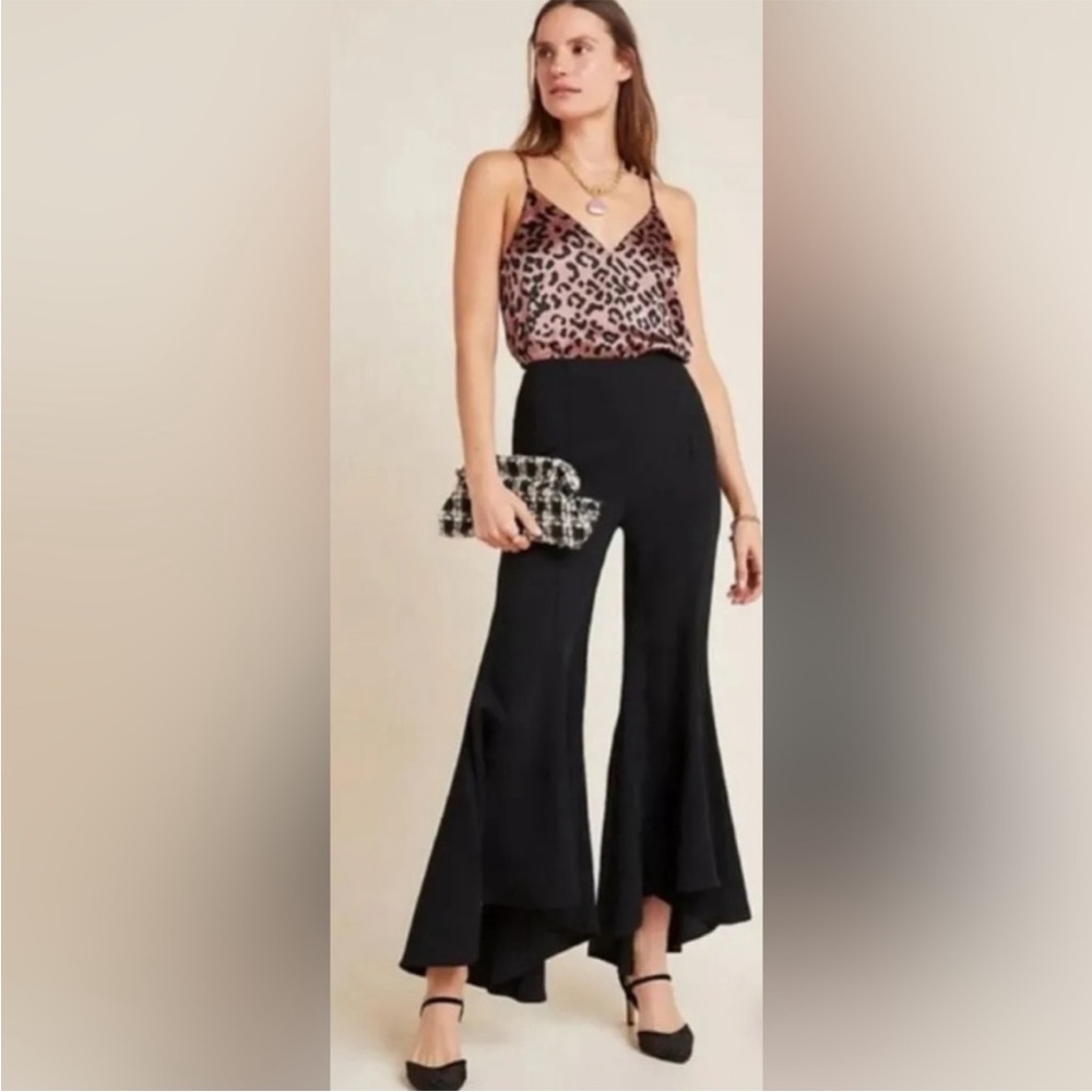Anthropologie Black Flare Flirty Pants